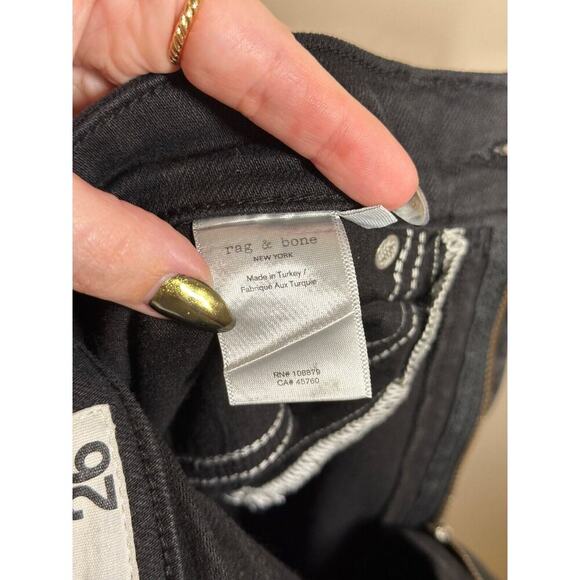 Rag & Bone Nina Coated High-Rise Skinny Jeans Black SZ 26 - Picture 7 of 10
